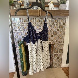 Blue and white nighty top